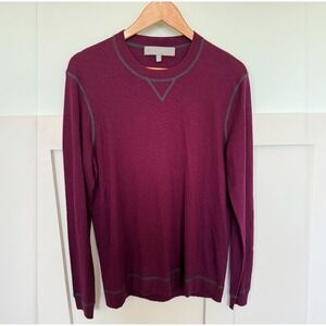 Neiman Marcus Cashmere Silk Sweater Men's Medium Plum Career Casual Quiet Luxury